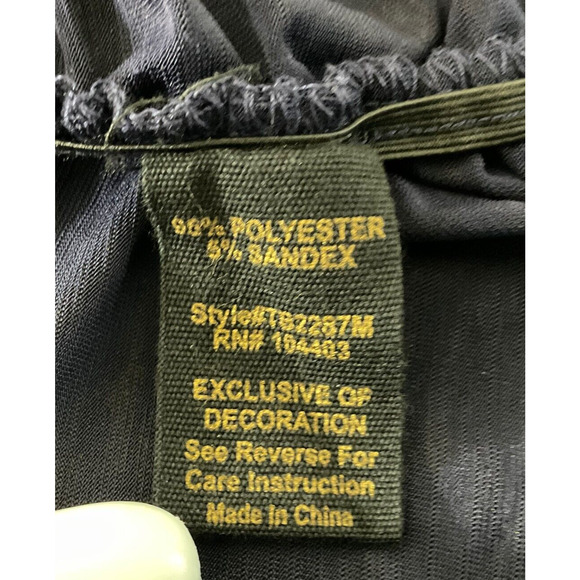 Sweet Wanderer Maternity Medium Navy Blue Embellished Neckline Blouse Top New - Picture 3 of 14